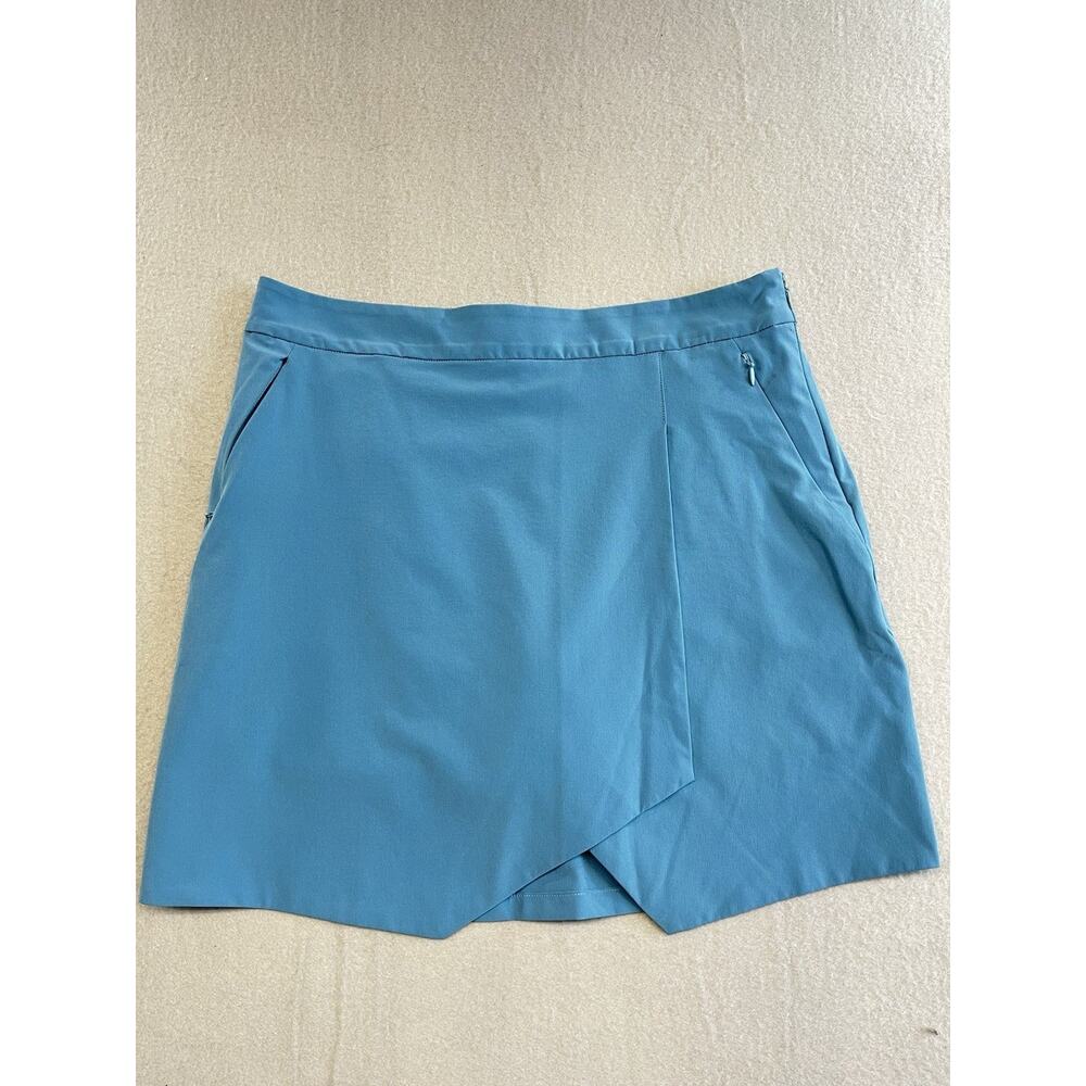Krimson Klover Makena Skort Size Small Blue Asymmetrical Zip Pockets